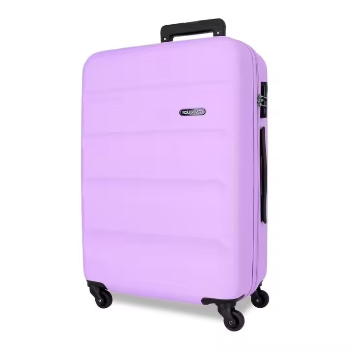 Maleta mediana Roll Road Flex morada 65x46x23 cm. Dura e impermeable 4 ruedas - 1