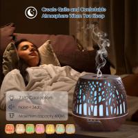 Sensor de Aceites Esenciales 400ml, Remote Control de humidificador ultrasónico sin BPA with Colores variables de Luz LED 3 temporizador para el hogar/yoga/Oficina/SPA-Madera Darkland - details 6