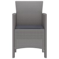Silla de Jardín vidaXL Juego de 2 Gris Claro, Antracita Polipropileno - details 4