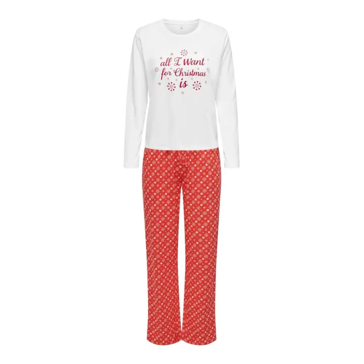 ROPA DE MUJER PIJAMA ONLY ROJO DE ALGODÓN INVIERNO ONLCHRISTMAS - 1