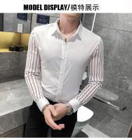 Camisa De Rayas Para Hombre Verano Transpirable Con Cortes De Encaje Manga Larga Ajustada Para Clubes Proms Fiestas Sociales - details 9