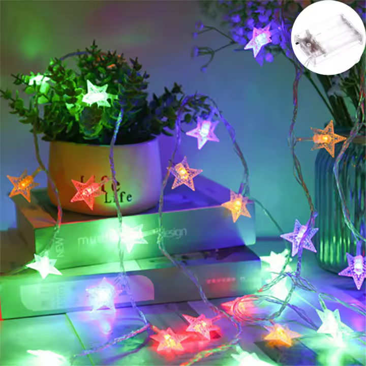 Luces De Navidad LED Estrella 10M Sin Pilas Incluidas Para Decoración De Hogar Fiesta Bodas Camping Guirnalda De Año Nuevo - 1