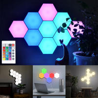 Luz De Pared Hexagonal Con Control Remoto Y Luz LED RGB Modulable USB Colorida Luz Nocturna Geométrica DIY Para Decoración De Hogar - details 1