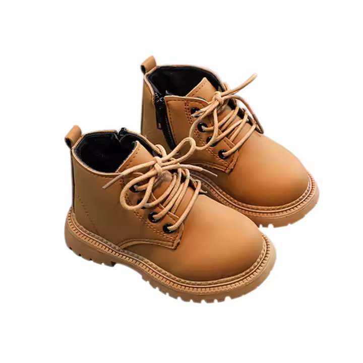 Botas De Otoño Para Niños Y Niñas Con Diseño De Cordones Y Cierre De Cremallera Antideslizantes Cómodas Y Estilosas Para Niños Y Niñas - 1