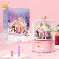 Casa De Santa Claus De Bloques De Construcción Musical HUIQIBAO Regalo De Navidad Para Niños Y Adultos Bricks De Ciudad Amigo DIY - details 5