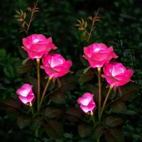 Lámpara Solar LED De 3 Cabezas Para Jardín Decoración Romántica De Rosas Para Cementerio Y Yarda Instalación Auto-Contenida Fuente De Energía Solar Protección IP65 Material ABS Estilo Art Decó - details 2