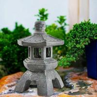 Lámpara Solar De Resina Creativa Torre De Luces De Palacio Decoración Zen Para Jardín Y Patio Iluminación Solar Pagoda Luces - details 8