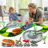 Juguete De Rotación Dinosaurio Con Luz Y Música Set De Carreras En La Carretera Para Niños Mayores De 3 Años Regalo Para Niños Y Niñas - details 0