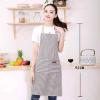 Delantal de cocina con babero ajustable, delantal de chef suave con bolsillos dobles para hombres y mujeres - details 1