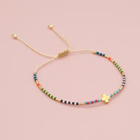 Pulsera Cruz Go2Boho Para Mujer Simple Y Colorida Con Cuentas Miyuki Delica Ajustable Cristalino Joyería Cristiana - details 3