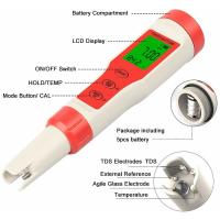 Probador de pH digital, resolución 0.01 0-14pH 4 en 1 PH/EC/TDS/medidor de temperatura, probador de calidad del Agua with LCD retroiluminado, calibración automática, prueba para laboratorio de Acuario de piscina potable - details 2