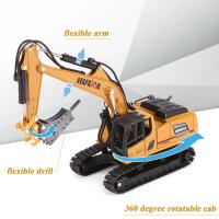 Huina 1811 Camión Excavadora De Aleación De Metal 1:60 Modelo De Coche De Simulación De Vehículo De Maniobras Para Niños Juguetes De Ingeniería - details 1