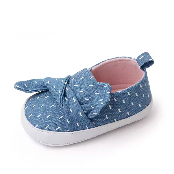 Zapatos De Bebé Para Primavera Y Verano Suaves Con Suela De Algodón Para Niñas Zapatos De Pre-walk Slip-on Color Rosa/Azul - 1