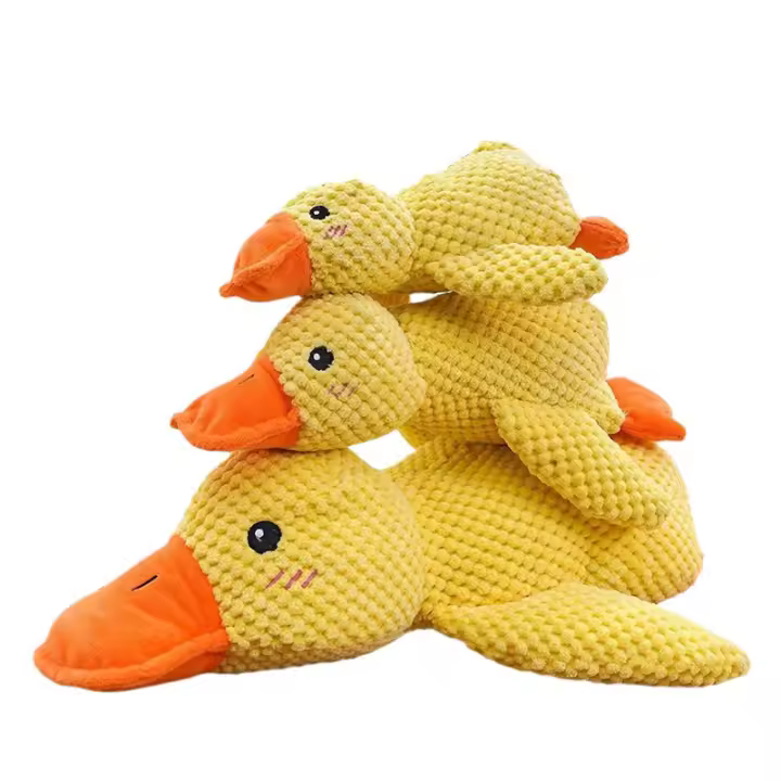 Juguete De Perro En Forma De Pato Peluche Que Silba Juguete Duradero Para Mordedor Interactivo Para Pequeños Y Grandes Perros - 1