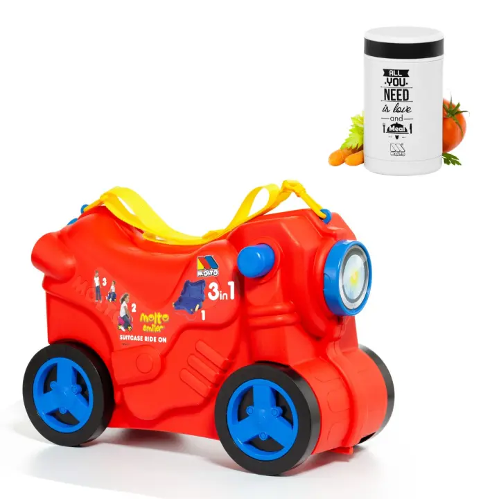 MOLTO Maleta infantil Molto Smiler Moto maleta Roja + Termo para comida - 1