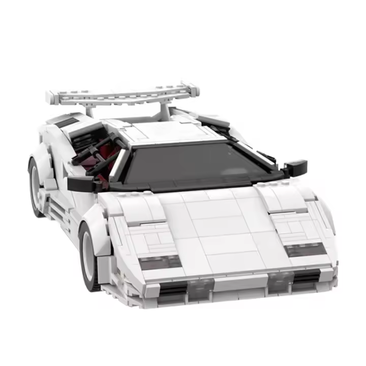 Kit De Construcción De Coche Deportivo Countach LP5000 QV Mini Modelo De Carreras Rojo Y Blanco Bloques De Construcción Técnica Supercar Para Niños Juguetes DIY Regalo - 1