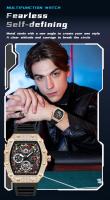 Reloj De Cuarzo Para Hombre OFNS 7105 Creativo Hueco Con Luz Nocturna Y Calendario Resistente Al Choque Y Agua Bandeja De Silicona Estilo Casual - details 2