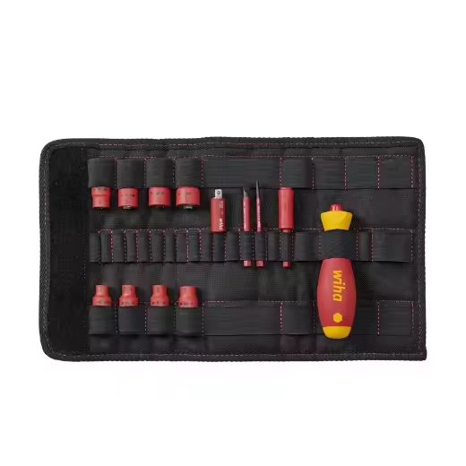Wiha Juego de Destornilladores E Insertos de Llave de Vaso Slimvario® Electric en Surtido de 14 Unid. con Bolsa Plegable - 1