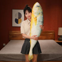 Nueva Simulación Gran Juguetes De Pescado Amarillo Almohada Suave De Peluche Realista Cojín De Descanso Decorativo Regalo - details 11