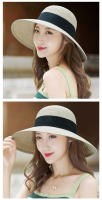 Sombrero De Moda Para Mujer Verano Protección Solar Amplio Para Playa Viajes Al Aire Libre Estilo Casual Color Sólido Fedora - details 5