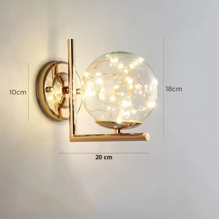Lámpara De Pared LED Moderna IRALAN Con Bola De Vidrio Estrella Iluminación Para Sala De Estar Dormitorio Estudio Decoración De Hogar Fuente De Luz Diaria - 1