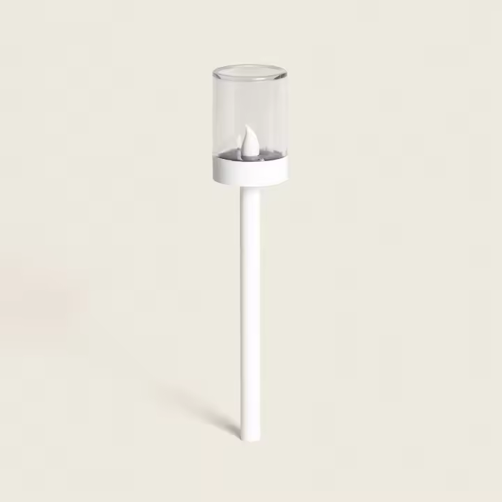 Ledkia Antorcha Solar Exterior LED Efecto Llama con Pincho Brako 40cm Blanco - 1