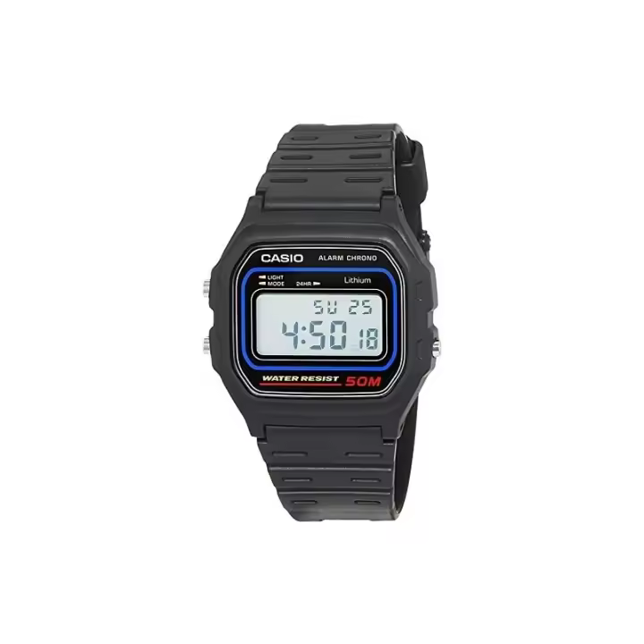 Reloj Casio W-59-1V digital correa negra caucho unisex W591V - 1