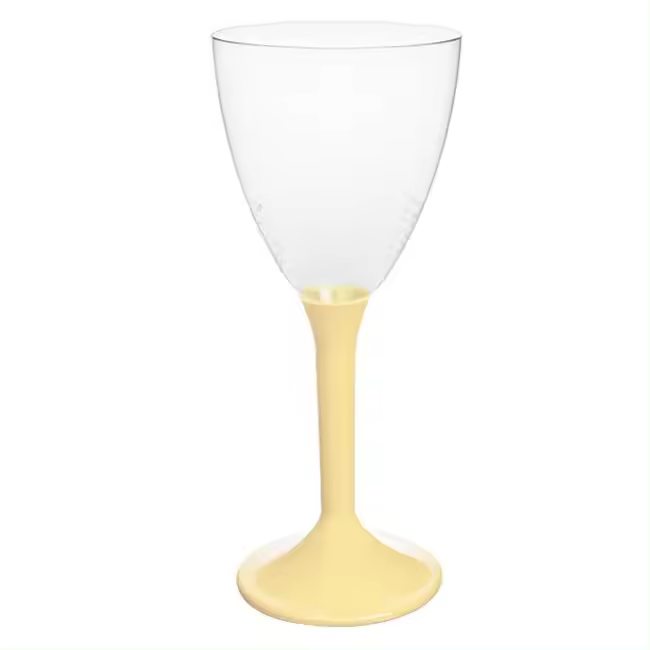 MONOUSO | Copa Reutilizable PS Pie Crema Vino y Agua 180ml 2P (200 Uds) - 1