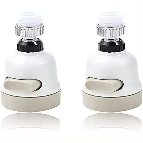 Juego de 2 cabezales de grifo de cocina móviles, aireador de grifo ahorrador de agua, aireador de grifo con rotación de 360 grados, boquilla de grifo antisalpicaduras con filtro - 1