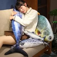 Juguete De Peluche 3D Simulación Peces Mero Salmón Saury Cordero Cojín Creativo Para Sofá Regalo Para Niños Animal De Peluche Tipo Muñeco Relleno De Algodón PP - details 10