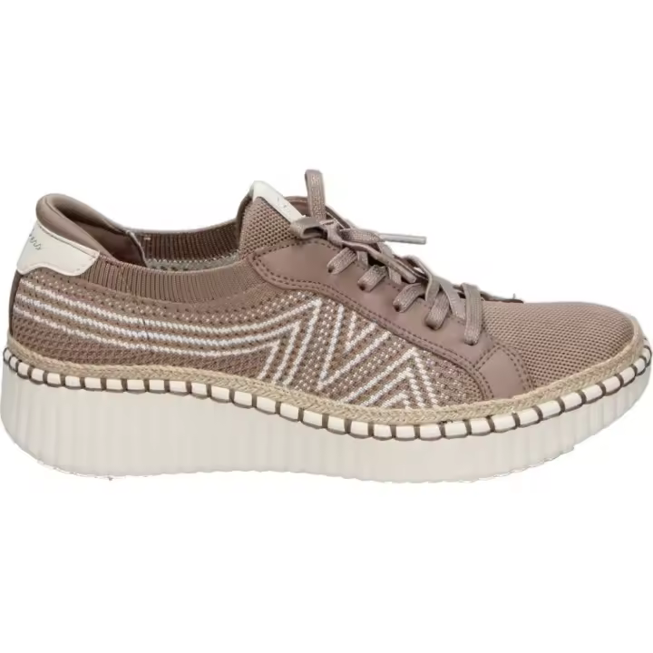 SKECHERS | Zapatillas Skechers Wilshire Blvd Bellevue para Mujer – Zapato en Color Moka con Estampado – Sneakers con Cordones Decorativos – Air Cooled Memory Foam – Stretch Fit – Apto para Lavadora – Vegan – Modelo 100716-MOC - 1