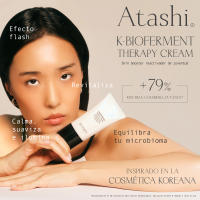 Atashi K-Bioferment | Therapy Cream Skin Booster | Crema Reactivadora Juventud | Revitalizante Antiedad Antiarrugas Multicorrectora | Equilibra el Microbioma | Con Ganoderma Lucidum y Mijo Dorado | 50 ml - details 0