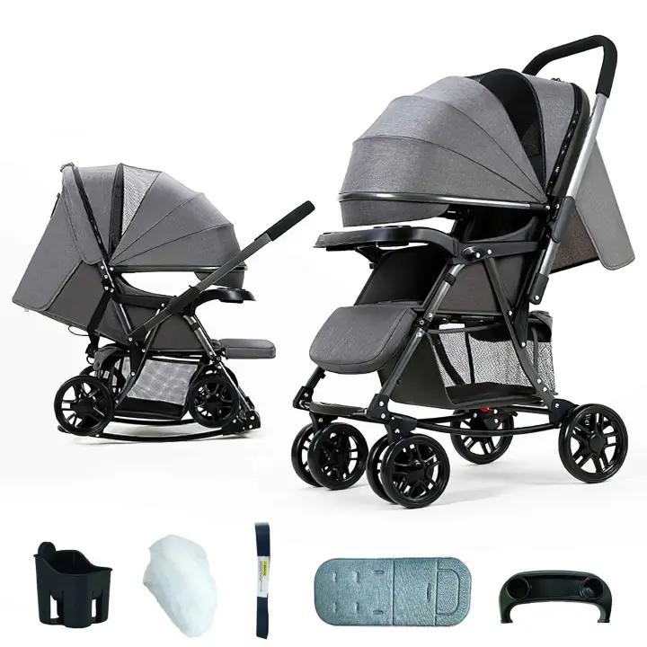 cochecito de bebé,Cochecito de bebé multifuncional con cuna,Triciclo para niños de 1 a 6 años, cochecito de bebé ligero con empuje manual, 9.5 KG, Plegable, portátil - 1