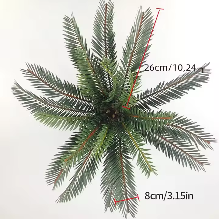 Planta De Palma Artificial 45cm Con 21 Hojas Sago Cycas Hojas De Coco Falsa Para Decoración De Jardín Interior Y Exterior - 1