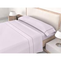 Mercatienda.es Sábanas de Hostelería para cama verano 3 Piezas Lisa Malva con Jaretón ROOMERS – 50% Algodón y 50% Poliéster - details 1