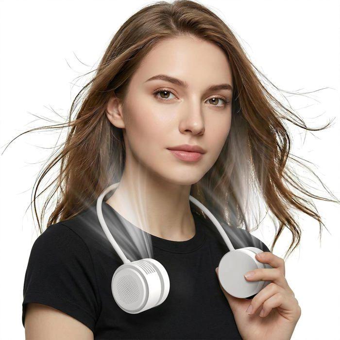 Mini Ventilateur de Cou Portable, 2000mAh Tour de Cou Personnel Mains Libres, 3 Vitesses, USB Portable Compact et… — oferta en Miravia