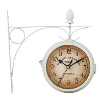 Reloj de Pared Colgante de Doble Cara y Chandelier Redondo de Hierro con Diseño Retro para Decoración del Hogar y Estación - details 0