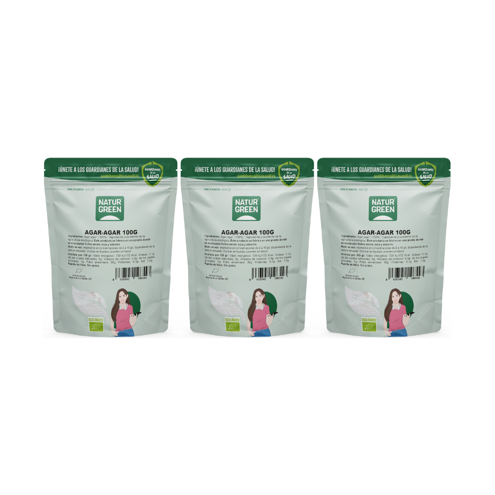 Pack 3x Agar-agar Bio 100g Naturgreen