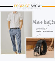 Cinturón De Cuero Genuino Para Hombres Diseño Clásico Vintage Estilo Oeste Casual Para Jeans Ancho 3.6 Cm Hebilla Metálica - details 1