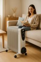 Radiador de aceite Jocca 1500W, 2000W o 2500W con 7, 9 u 11 elementos. Termostato regulable, 3 niveles de calor, protección sobrecalentamiento y antivuelco, diseño compacto con ruedas y asa, silencioso. Calor eficiente y portátil. Color gris. - details 0