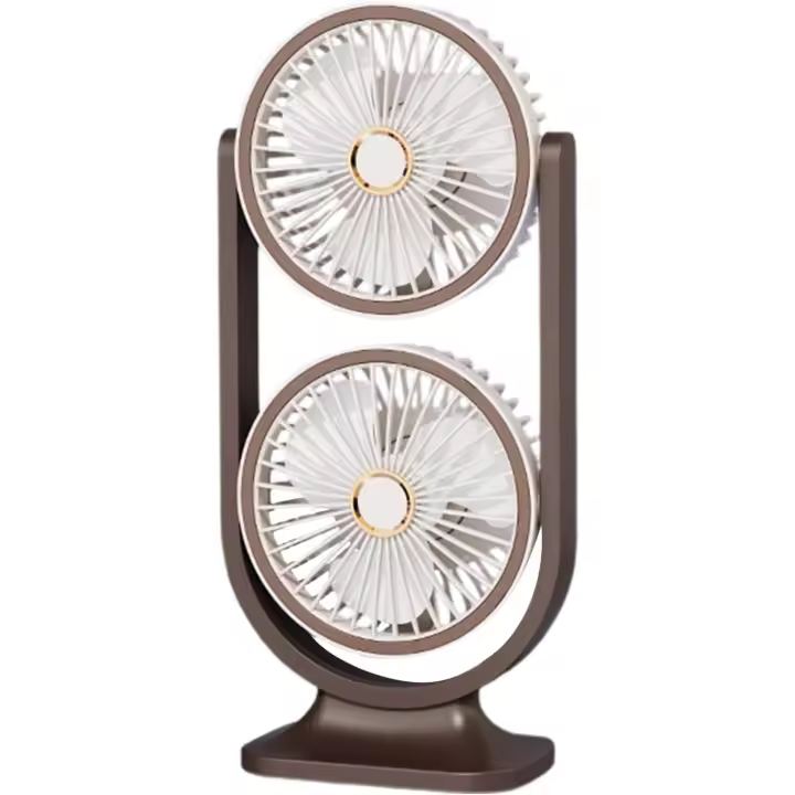 Desk Fan, USB Rechargeable Quiet Cooling, Portable Double Head Fan, Adjustable Tilt for Personal Use, Ideal for Home, Outdoor, Travel, School, Bedroom, Living Room, Car, (ABS) - 1