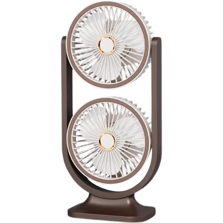 Desk Fan, USB Rechargeable Quiet Cooling, Portable Double Head Fan, Adjustable Tilt for Personal Use, Ideal for Home, Outdoor, Travel, School, Bedroom, Living Room, Car, (ABS) - 1