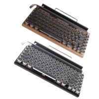 Teclado Mecánico Vintage Sin Cables De 83 Teclas Con Switches Azules Y Carcasa De Metal VBESTLIFE Para Escritorio - details 8