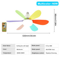 Ventilador De Techo LED Con Control Inalámbrico Y 3 Modos De Iluminación Ajustables E26/E27 Base 20-40W Para Sala De Estar Y Hogar - details 5