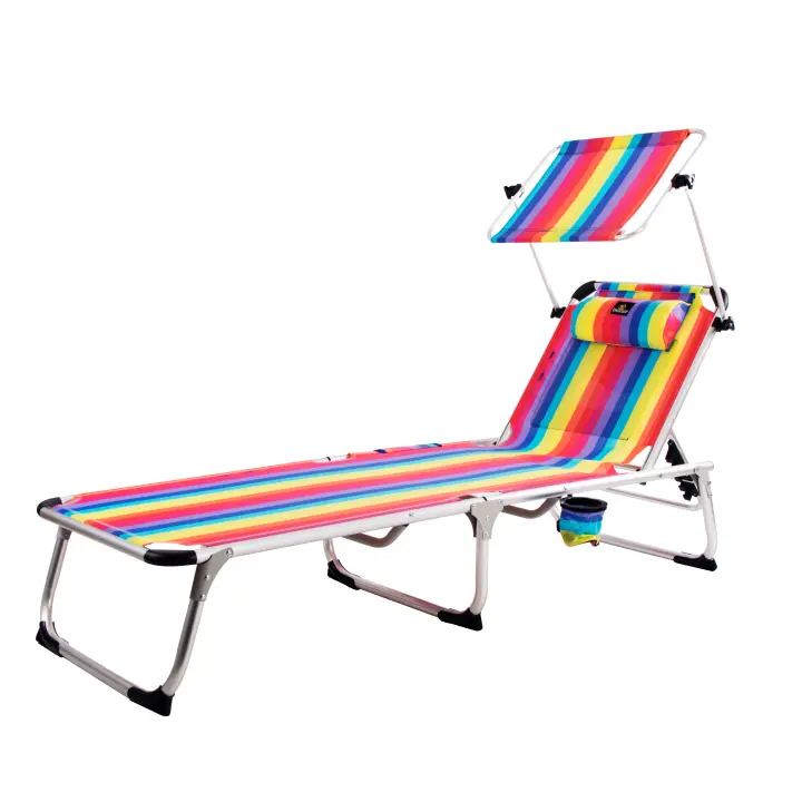 Tumbona ARENA 1004 (Orgullo) - Tumbona de Playa con TOLDO, Plegable y reclinable. 4 Posiciones - CREVICOSTA QUALITY MARK MARCAS DE CALIDAD - 1