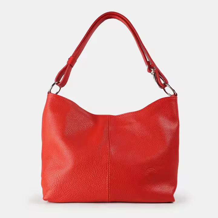 1990s Bolso de hombro para mujer de piel con bandolera extensible - 1
