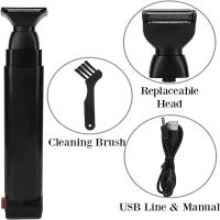 Afeitadora Eléctrica Para Espalda 2 En 1 Afeitadora De Pelo Facial Recargable Con Mango Plegable Para Hombres Groomer De Cuerpo - details 6