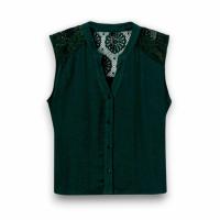 Blusa Lynx Verde Tiffosi - Sin Mangas y Tejido Arrugado La Mujer Barbuda - details 5