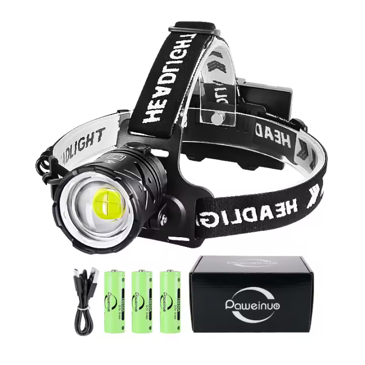 Linterna Frontal LED Potente XHP160 9000 Lumens Recargable USB Impermeable 3KM Para Camping Pesca Caza Senderismo - 1