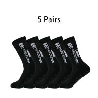 5 Pares De Calcetines De Fútbol Con Barra Media Antideslizante Y Base De Silicona Calcetines De Algodón Grueso Para Baloncesto Y Yoga Para Hombres - details 7